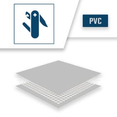 Bâche de Protection 10x12 m Grise - Qualité 8 ans TECPLAST - LP640MU - Bâche PVC étanche - Résistance Anti-UV 3