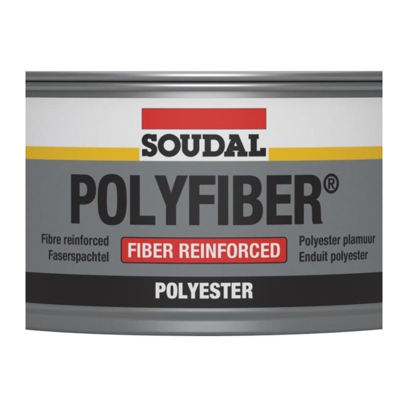 Polyfiber - Enduit polyester pour la réparation de carrosserie - Soudal - 1 kg Gris 0
