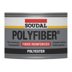 Polyfiber - Enduit polyester pour la réparation de carrosserie - Soudal - 1 kg Gris 0