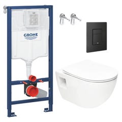 Grohe Pack WC Bâti-support Rapid SL + WC sans bride SAT + Abattant SoftClose + Plaque Noir mat (RapidSL-Project-KF0) 0