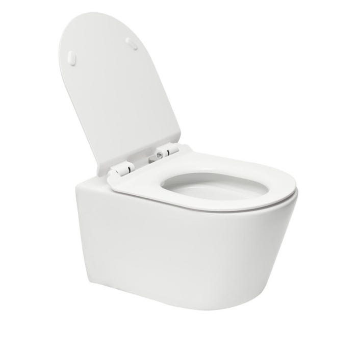 Grohe Pack WC Bâti autoportant Solido + WC sans bride SAT Brevis + Abattant ultra-fin softclose + Plaque chrome (AUTOPORTANT-BREVIS-1) 2