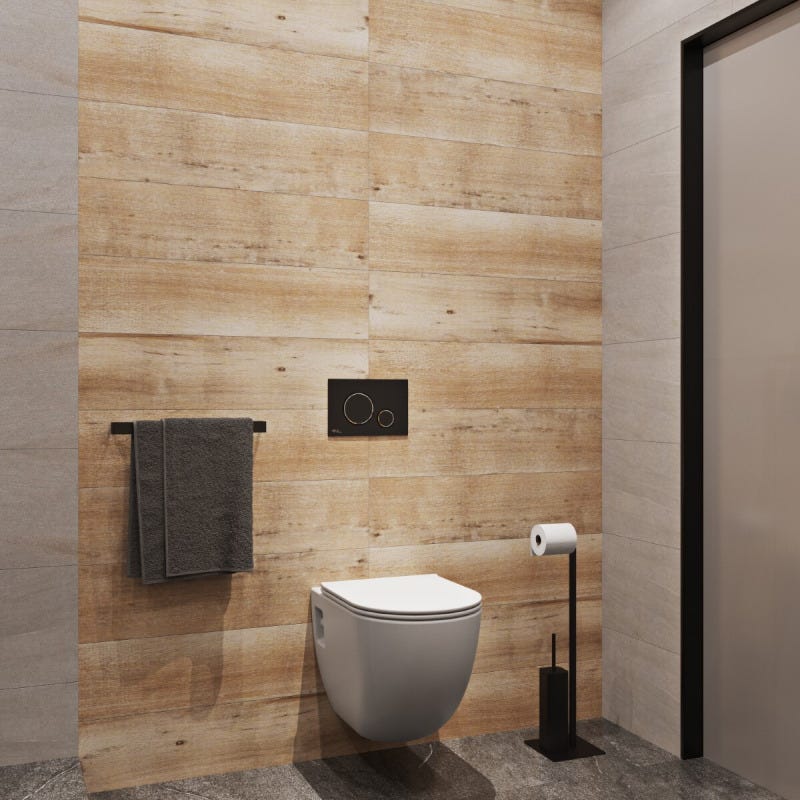 Grohe Pack WC Bâti Autoportant Solido + WC sans bride SAT + Abattant SoftClose + Plaque Chrome (AUTOPORTANT-PROJECT-1) 2