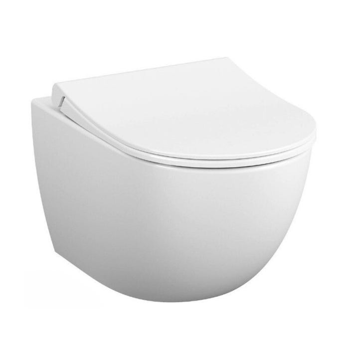 Vitra Pack WC Bâti-support V-Fix Core + Cuvette Vitra Sento sans bride + Abattant SoftClose + Plaque, Blanc Brillant (V-FixSento-1) 1
