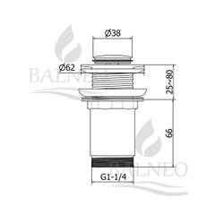 Balneo Bonde clic-clac sans trop-plein, pour lavabo, finition gold, laiton 6