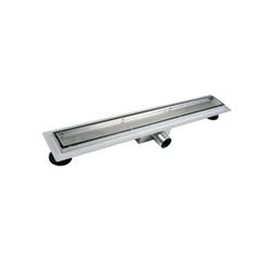 Balneo Caniveau de douche 2 en 1, en Acier Inox 90cm, finition miroir chrome, avec Siphon, Duplex Next 4