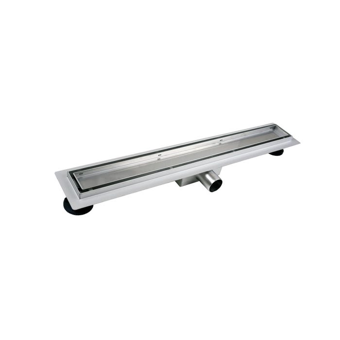 Balneo Caniveau de douche 2 en 1, en Acier Inox 100cm, finition miroir chrome, avec Siphon, Duplex Next 4