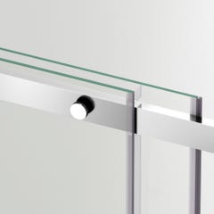 Porte De Douche Battante 100x195 cm en verre trempé transparent anticalcaire de 6 mm avec cadre chromé 4