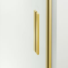 Porte De Douche Battante 100x195 cm en verre trempé transparent anticalcaire de 6 mm avec un cadre doré 3