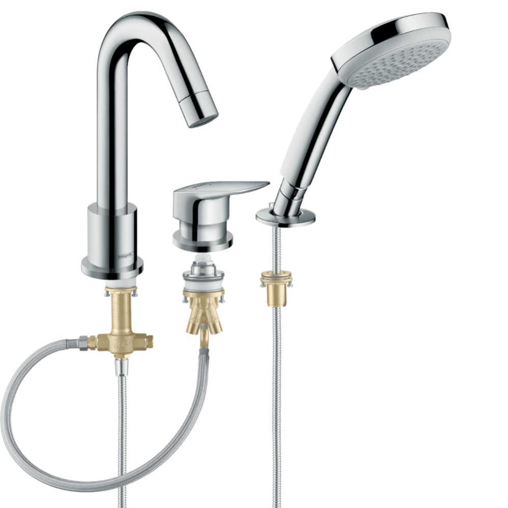 Mitigeur bain douche 3 trous HANSGROHE Logis chromé + corps encastré 0