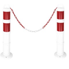 Kit de 2 balises modulables Blanche avec deux bandes rétroréfléchissantes Rouges - 1090248 0