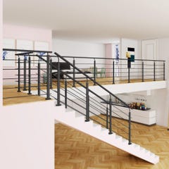 Kit de protection d'escalier - Longueur 2ml avec 5 barreaux, fixation verticale intérieure et extérieure 3