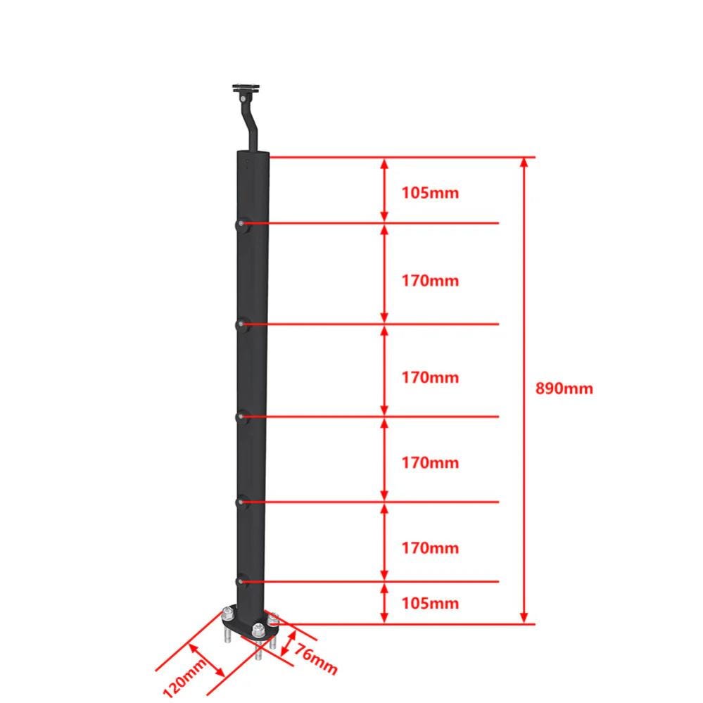 Kit Rambarde pour escalier - Longueur 1ml avec 5 barreaux, fixation verticale intérieure et extérieure 4