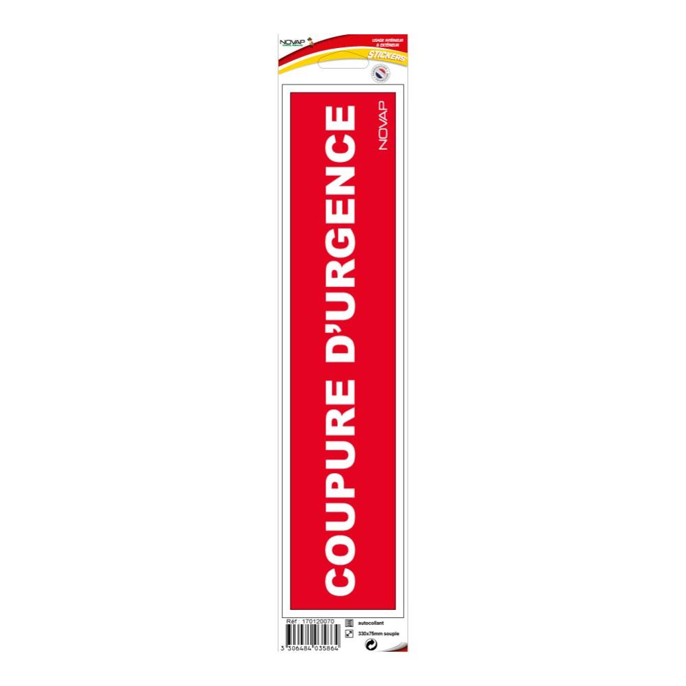 Panneau Coupure d'urgence - Vinyle adhésif 330x75mm - 4035864 0