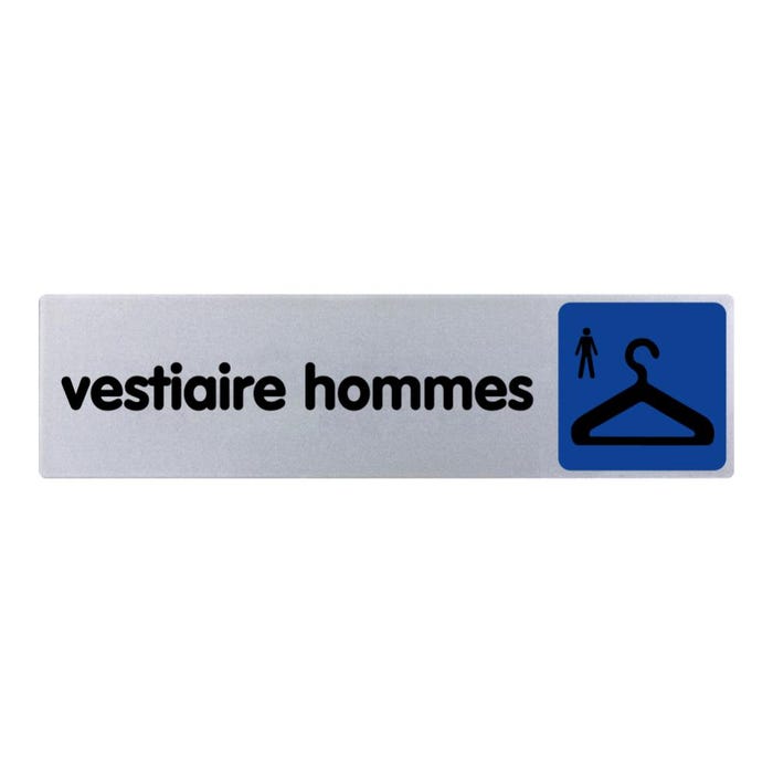 Plaquette de porte Vestiaire hommes - couleur 170x45mm - 4033723 0
