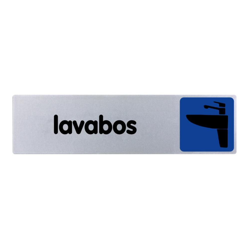 Plaquette de porte Lavabos - couleur 170x45mm - 4033235 0