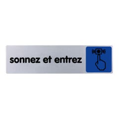 Plaquette de porte Sonnez et entrez - couleur 170x45mm - 4033563 0