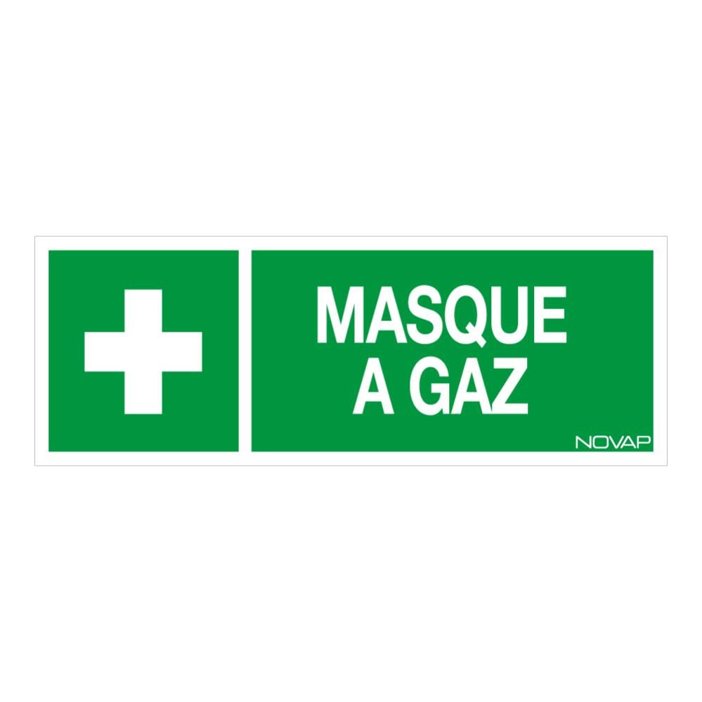 Panneau Masque à gaz avec logo - Rigide 330x120mm - 4140704 0