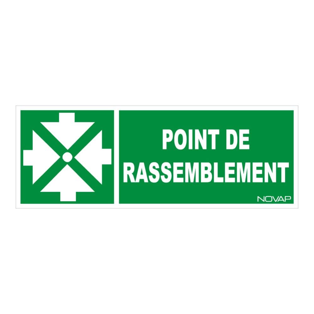Panneau Point de rassemblement (vert) - Rigide 330x120mm - 4030456 0