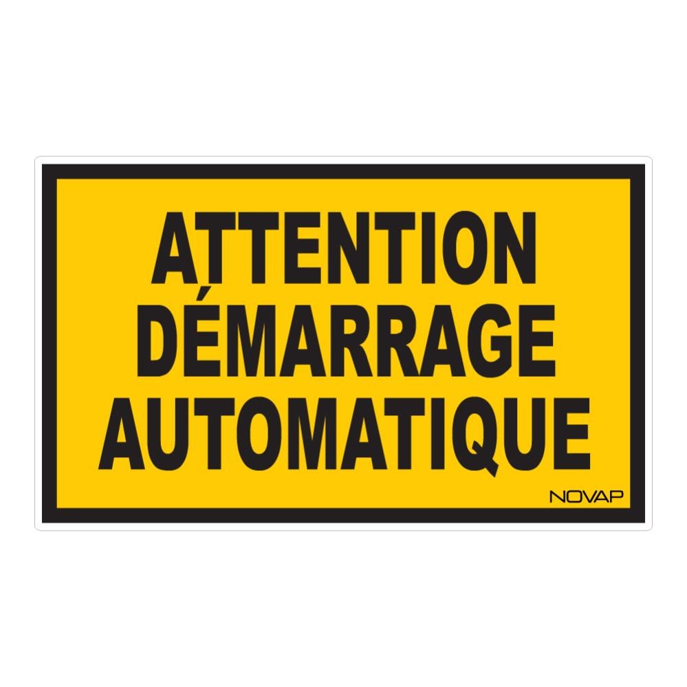 Panneau Attention demarrage automatique - Rigide 330x200mm - 4160931 0