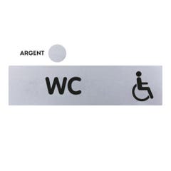 Plaquette WC handicapés - Classique argent 170x45mm - 4321240 0