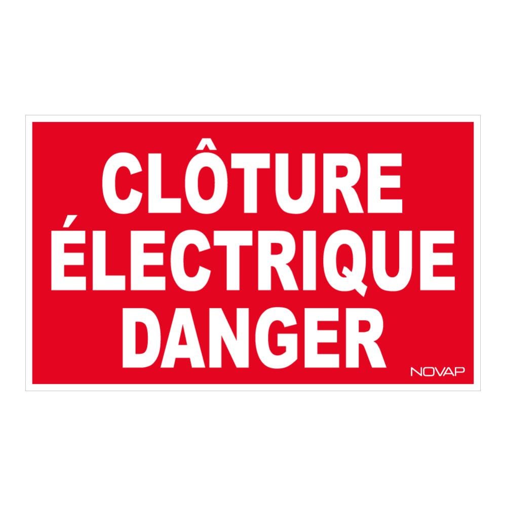 Panneau Danger clôture électrique - Rigide 330x200mm - 4160146 0