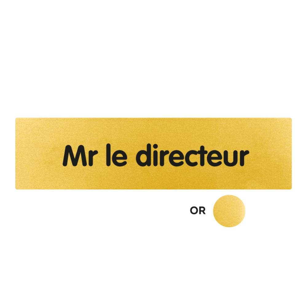 Plaquette Mr le directeur - Classique or 170x45mm - 4490861 0