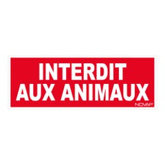 Panneau Interdit aux animaux - Rigide 330x120mm - 4140193 0