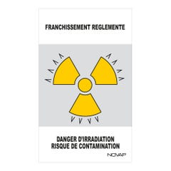 Panneau Danger de zone Franchissement réglementé dangerd'irridiation - Rigide 330x200mm - 4161488 0