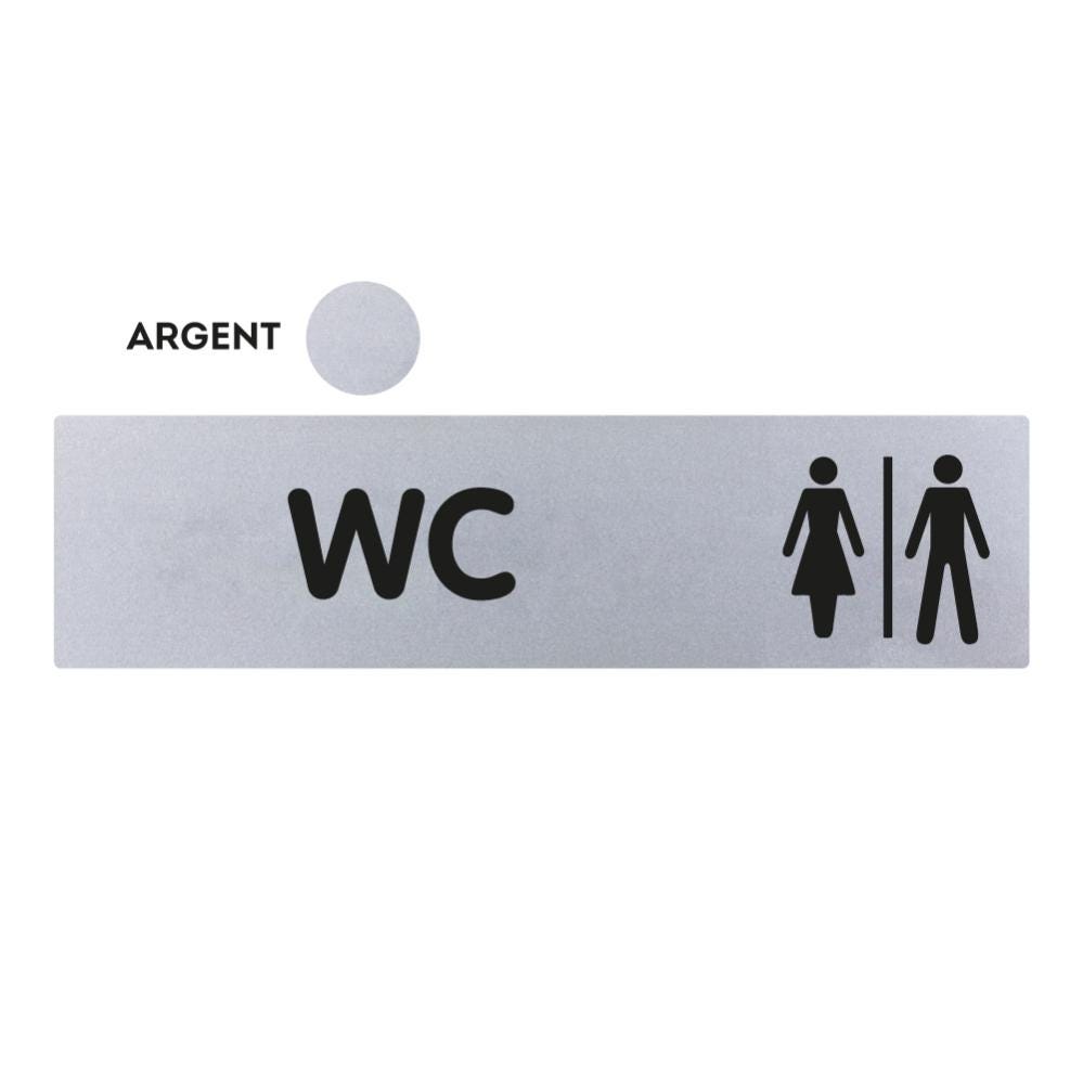 Plaquette WC - Classique argent 170x45mm - 4321301 0