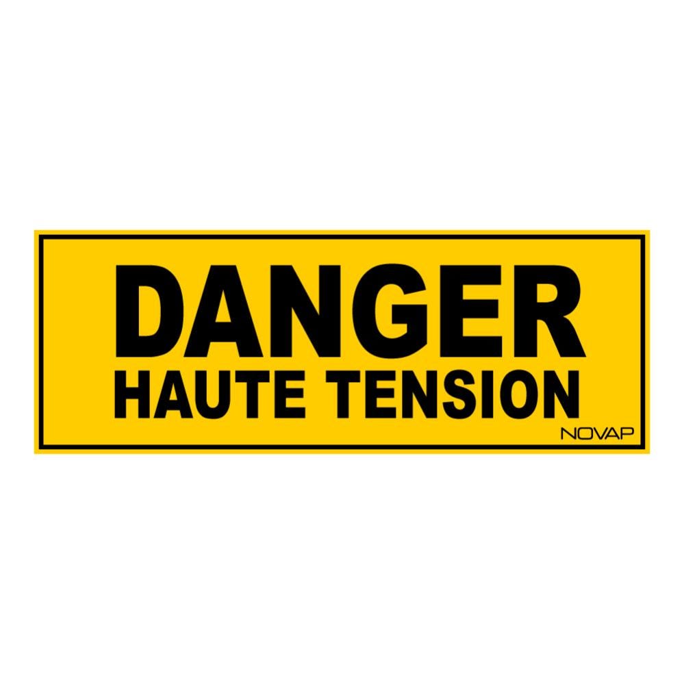 Panneau Danger haute tension - Rigide 330x120mm - 4140643 0