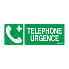 Panneau Téléphone d'urgence avec logo - Rigide 330x120mm - 4140742 0