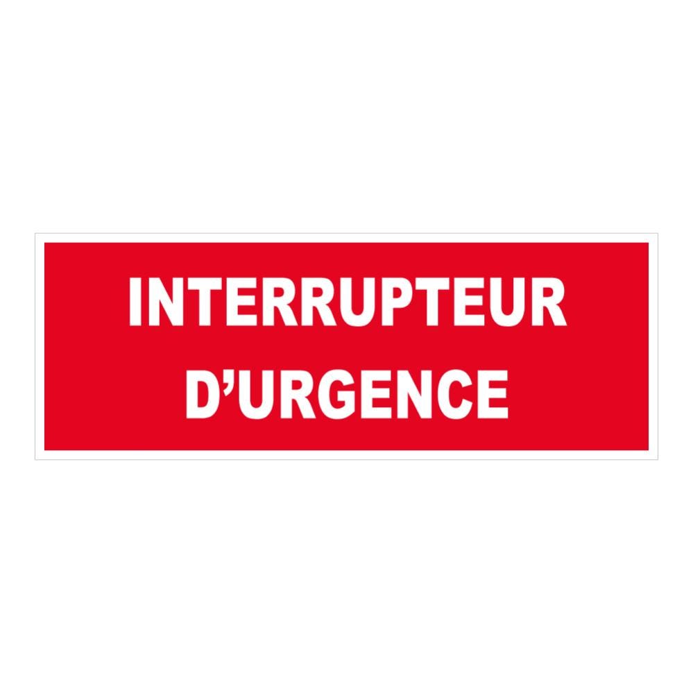 Panneau Interrupteur urgence - Rigide 330x120mm - 4140209 0