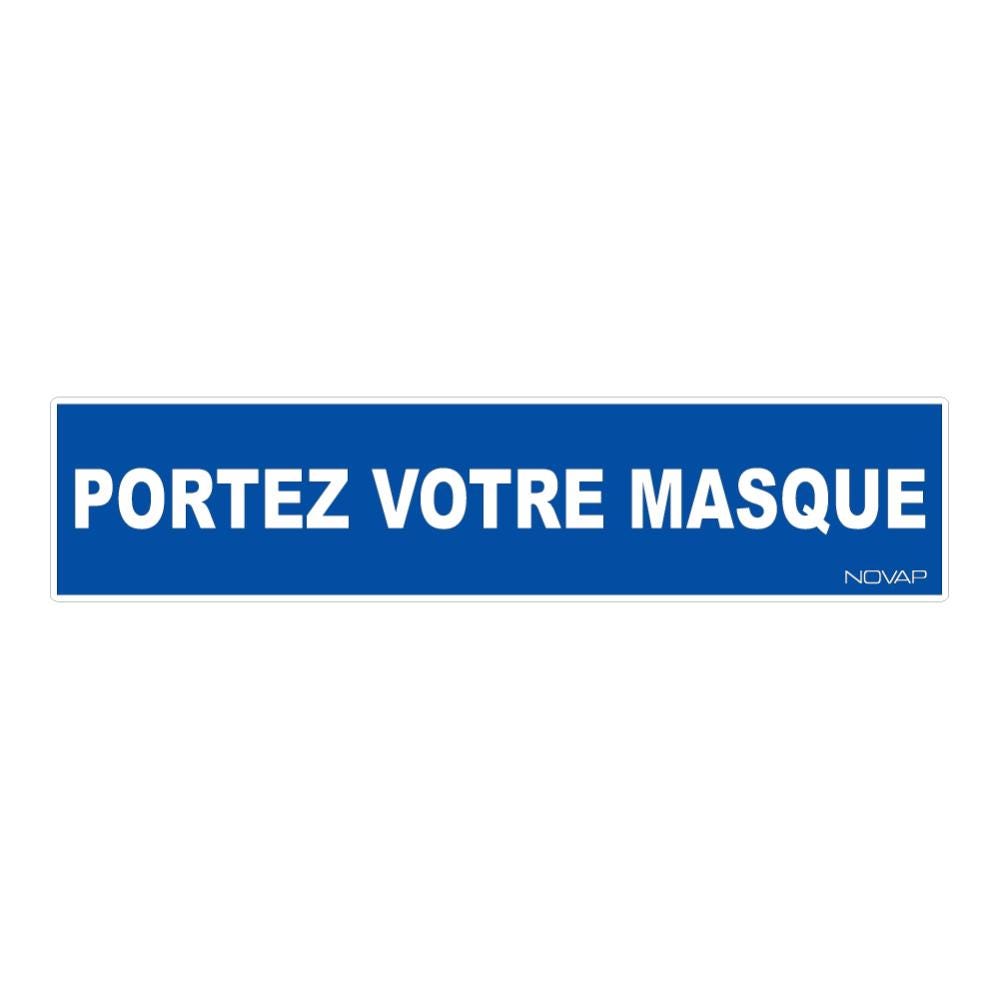 Panneau Portez votre masque - Rigide 330x75mm - 4120645 0