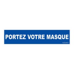 Panneau Portez votre masque - Rigide 330x75mm - 4120645 0