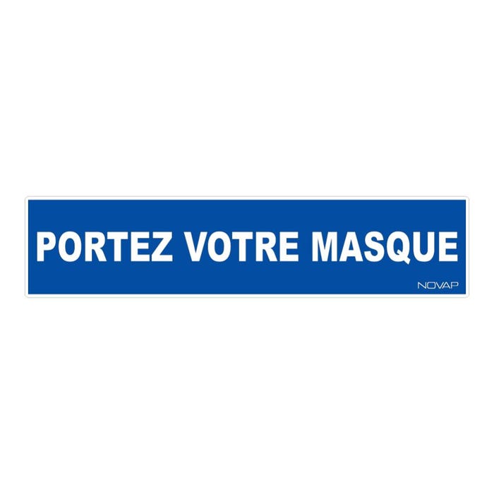 Panneau Portez votre masque - Rigide 330x75mm - 4120645 0