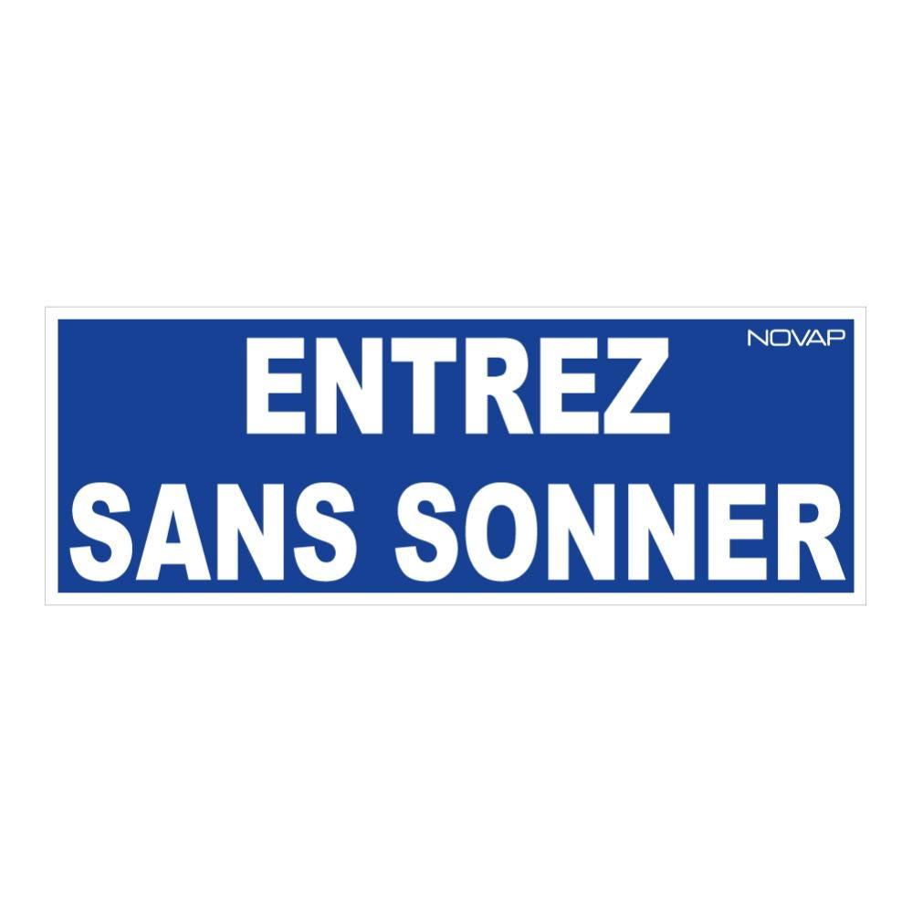 Panneau Entrez Sans sonner - Rigide 330x120mm - 4140148 0