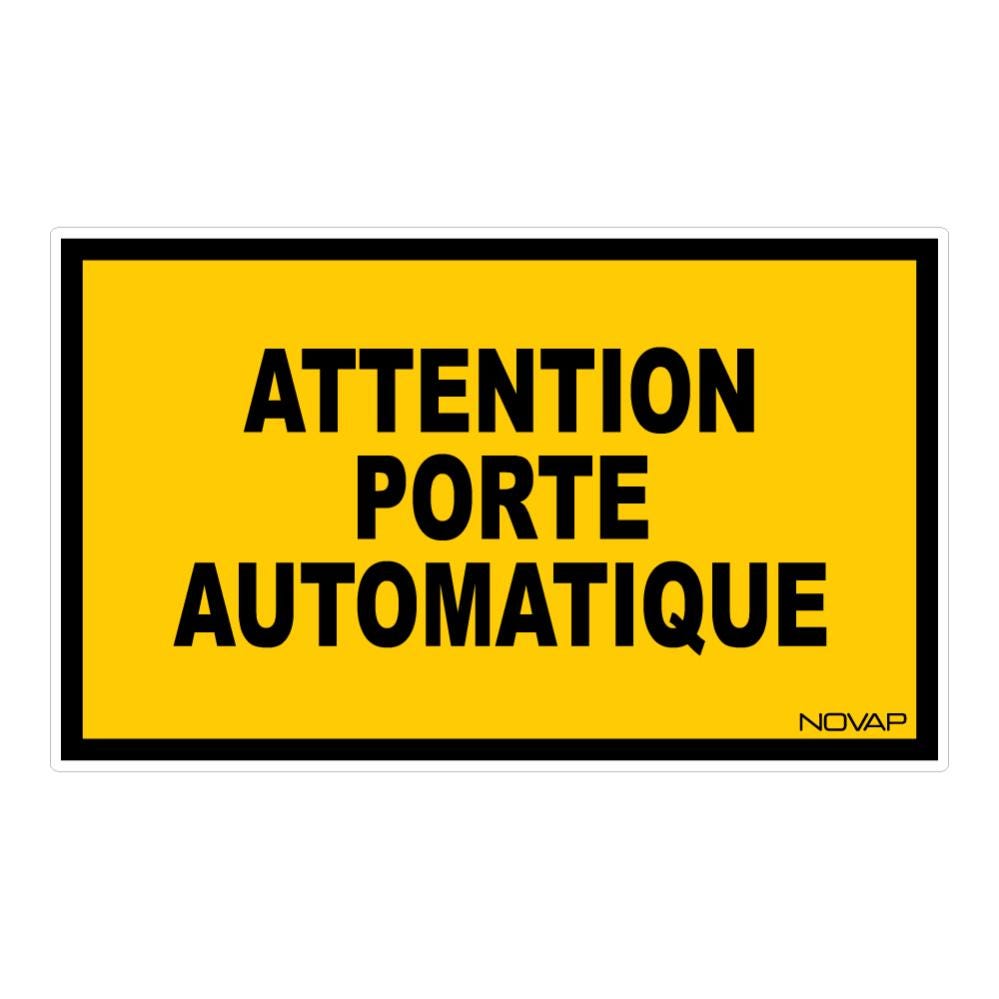 Panneau Attention porte automatique - Rigide 330x200mm - 4161389 0