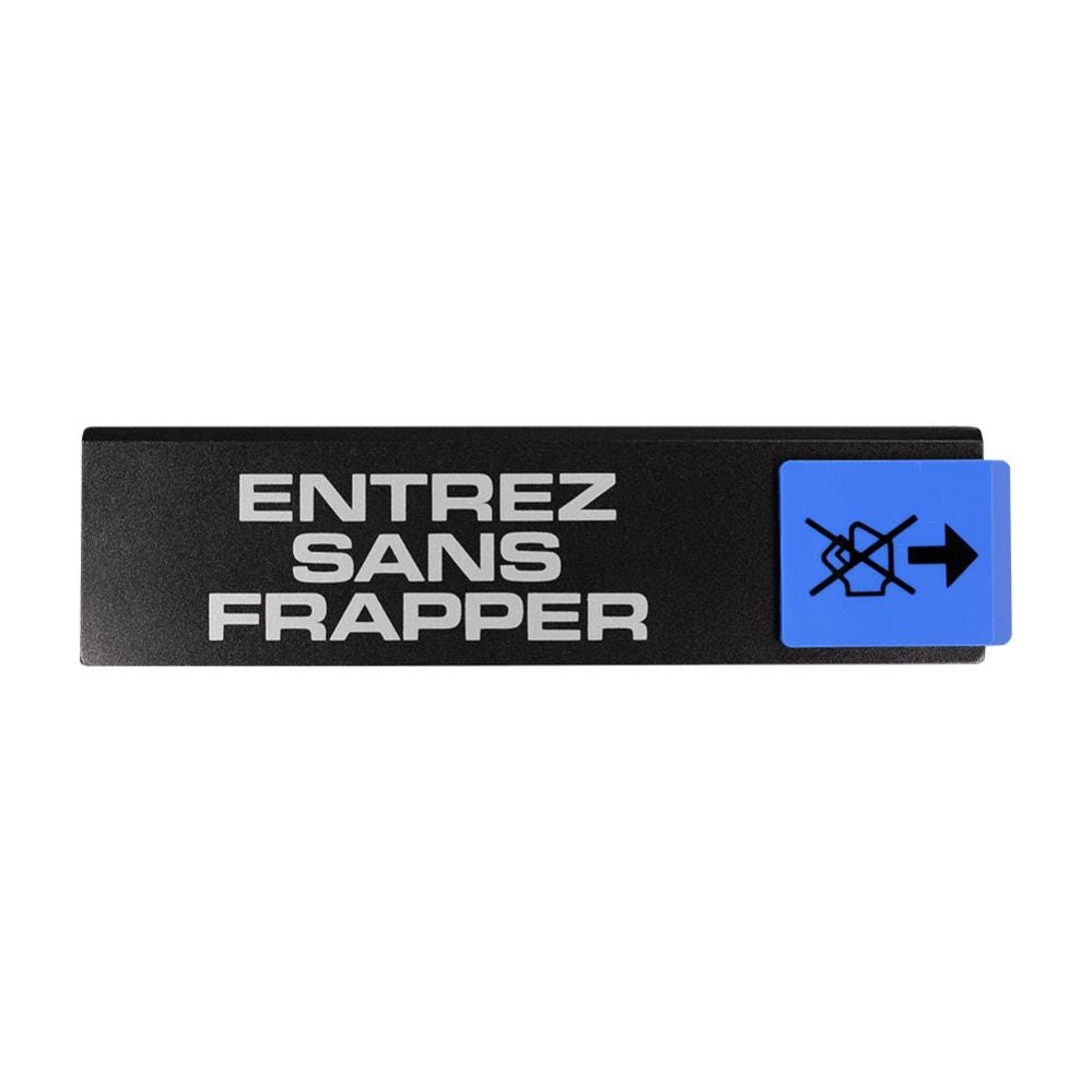 Plaquette de porte Entrez sans frapper - Europe design 175x45mm - 4260228 0