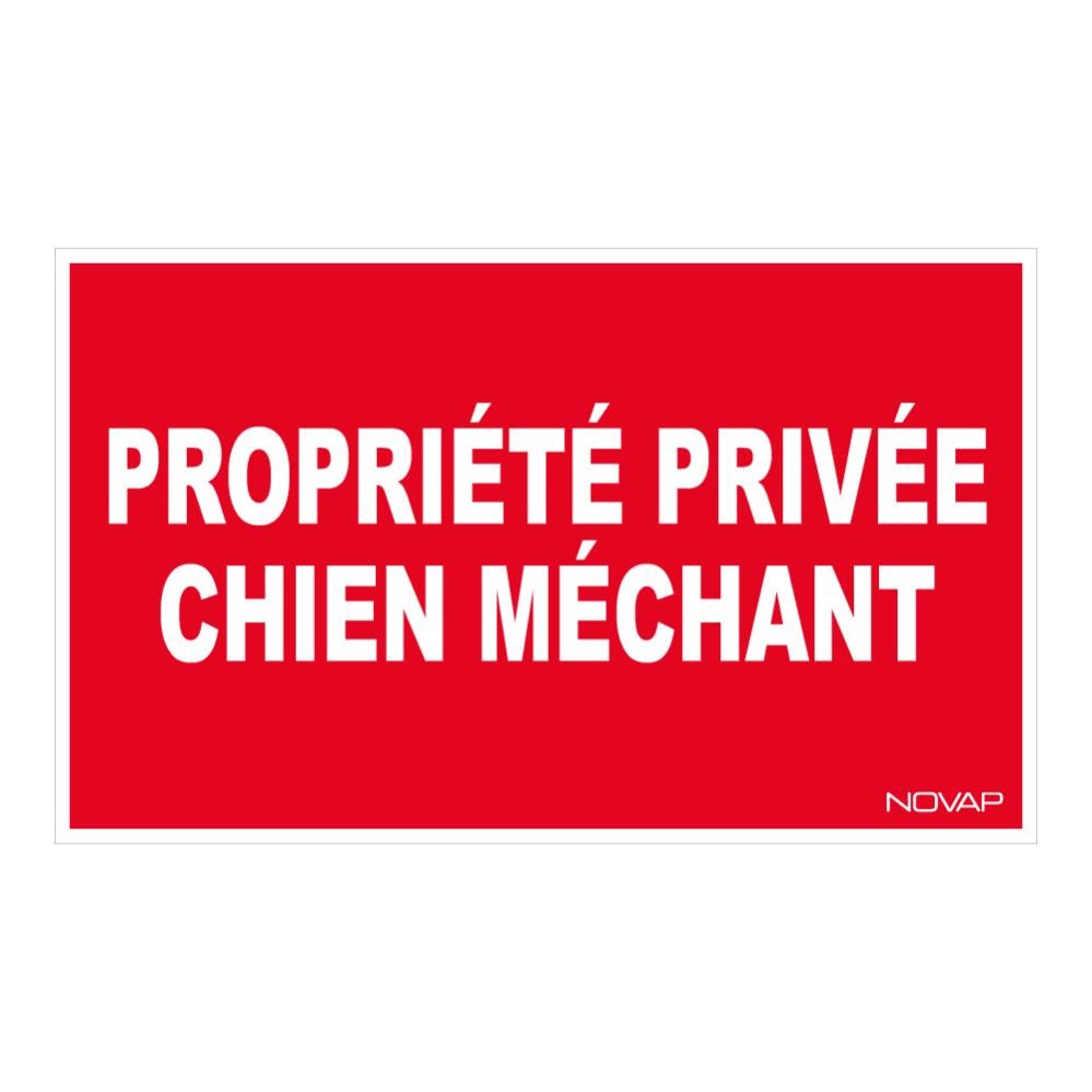 Panneau Propriété privée chien méchant - Rigide 330x200mm - 4160511 0