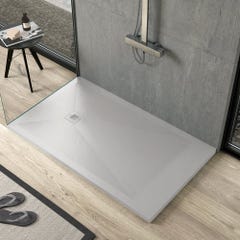 Receveur de douche gris clair finition ardoise Stone Plus, grille de couleur - 130 x 90 cm 2