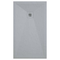 Receveur de douche gris clair finition ardoise Stone Plus, grille de couleur - 130 x 90 cm 0