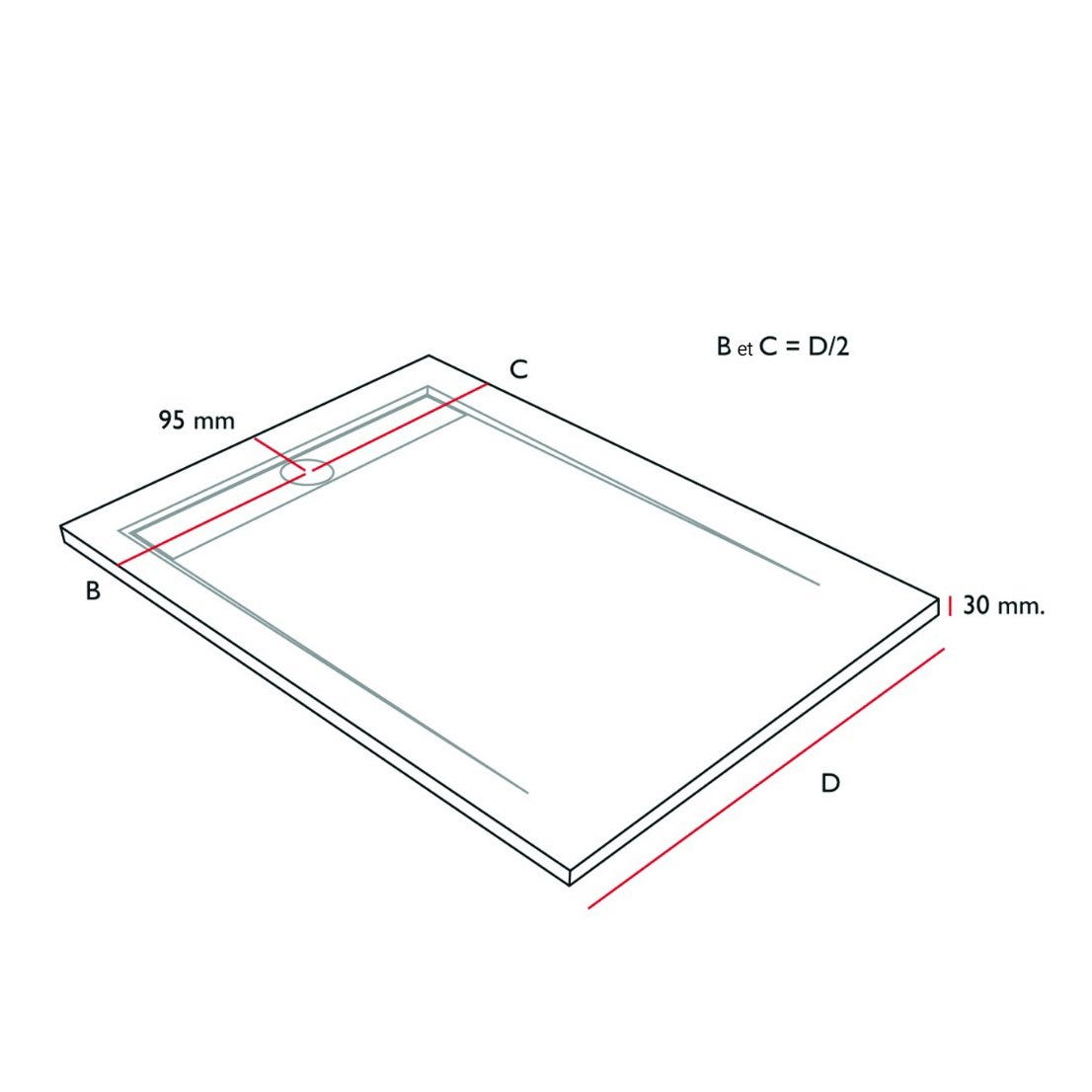 Receveur de douche Gris, finition Ardoise Stone SMART, grille de couleur - 170 x 70 cm 3