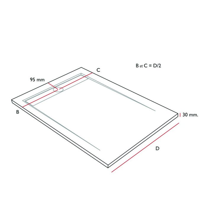 Receveur de douche Gris, finition Ardoise Stone SMART, grille de couleur - 170 x 70 cm 3