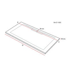 Receveur de douche Crème, finition Ardoise Stone SIDE, grille de couleur - 100 x 90 cm 3