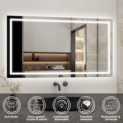 Ensemble meuble de salle de bain 80cm, vasque + colonne + LED miroir,blanc 2