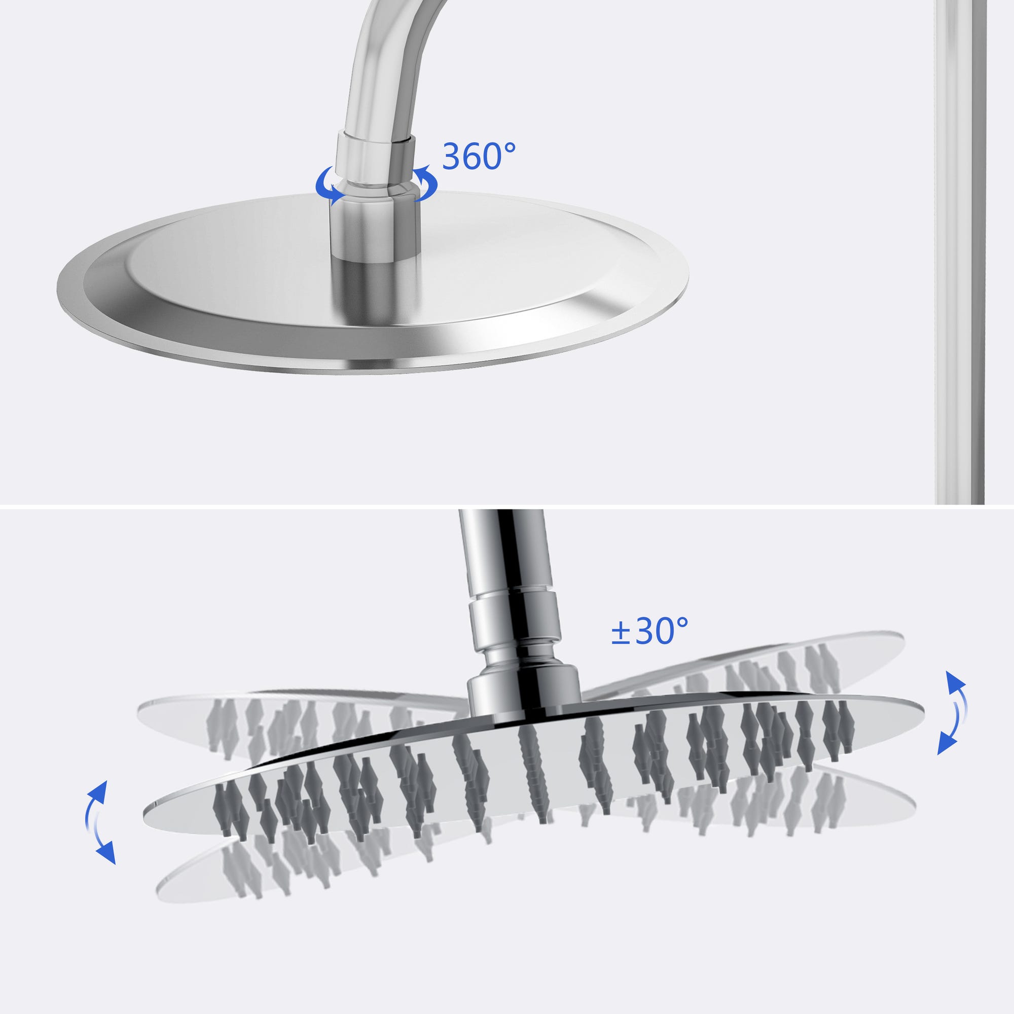 AICA Colonne de douche Set de douche Thermostatique avec Douchette 3 Fonctions Colonne de Douche Hauteur Réglable 1