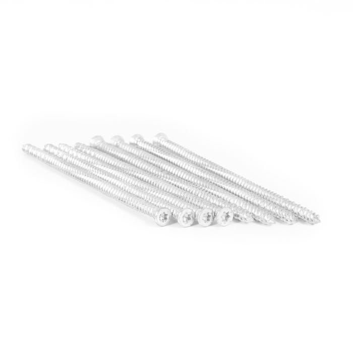 Vis de Fixation Directe pour Huisseries Tête Réduite Torx Ø7.5 x 150 - Acier Zingué Blanc - Boite de 50 PCS – LPP 0