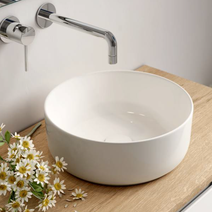 Meuble de salle de bain sans miroir avec vasque à poser ronde KING - 100cm 3