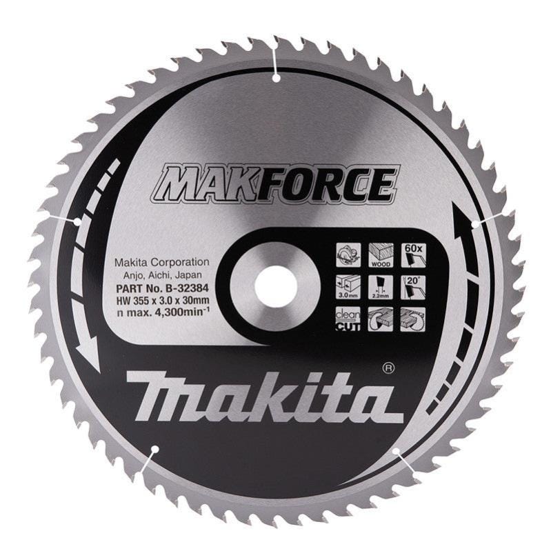 Lame pour scie circulaire Makforce TCT MAKITA B-32384 355x30mm, 60 dents, pour le bois 0