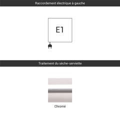 Sèche-serviette électrique chromé de 1260mm de haut / 500mm de large - 400 Watt - BON1260/500E1CRO 2